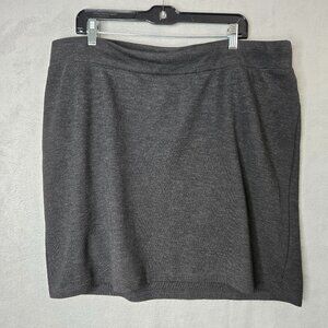 J.Jill 2X Plus Size Mini Skirt Stretchy Charcoal Gray Pull-On Elastic Waist